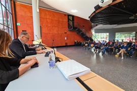 La sala della Regione durante la conferenza stampa di Fabio Biasi