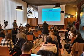La sala durante la conferenza stampa